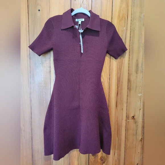 Purple Collared Knit Dress - Picture 3 of 10